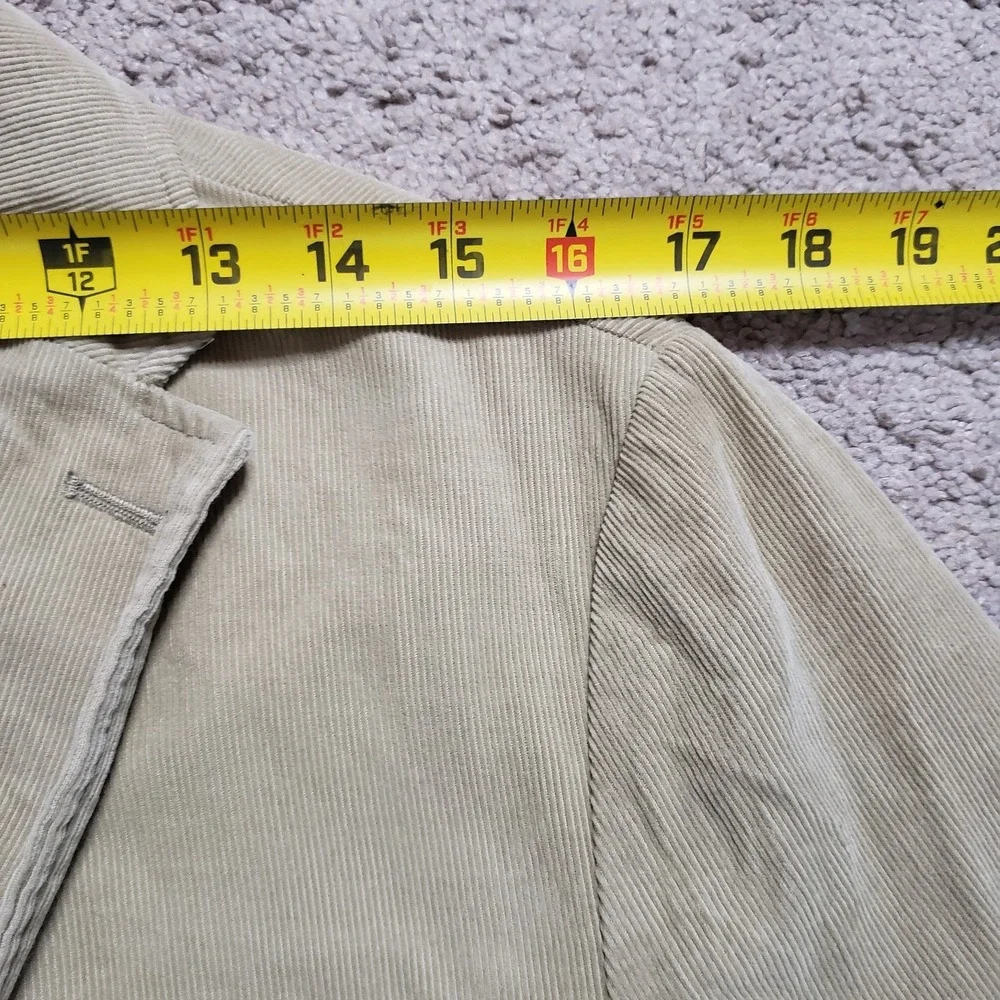 VTG Y2K J Crew Blazer Jacket Men S‎ Tan Corduroy Sport Coat Academia Professor
